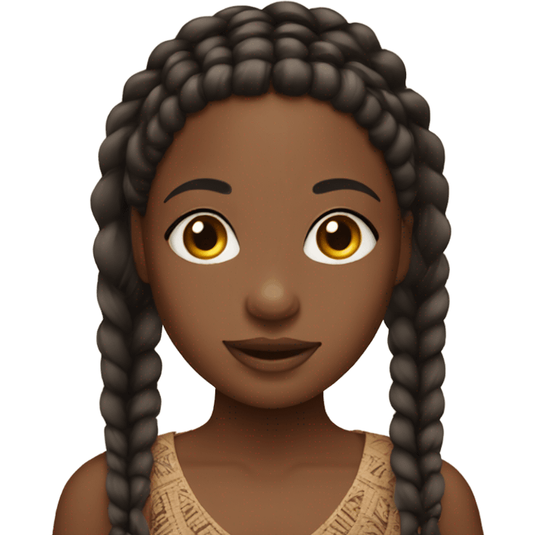 Black girl on Boho braids emoji