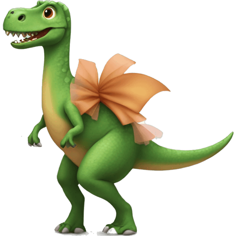 Dinosaur with a tutu emoji