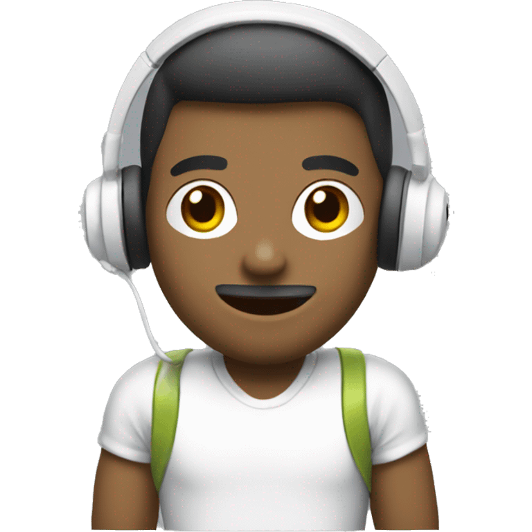 gamimg guy with white headset and controler emoji