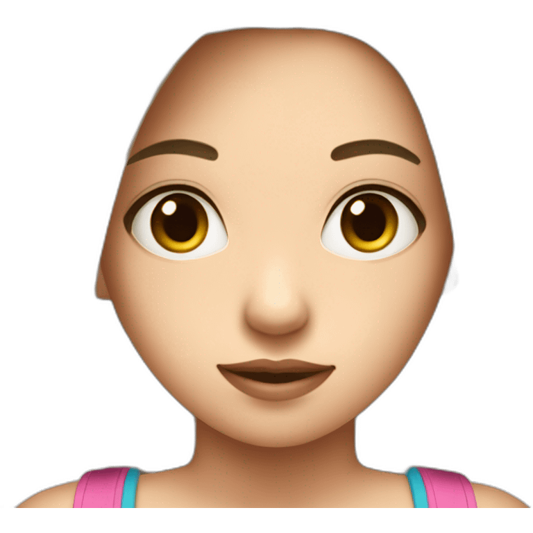 young skater girl fair skin with short dark hair wearing a tank top emoji