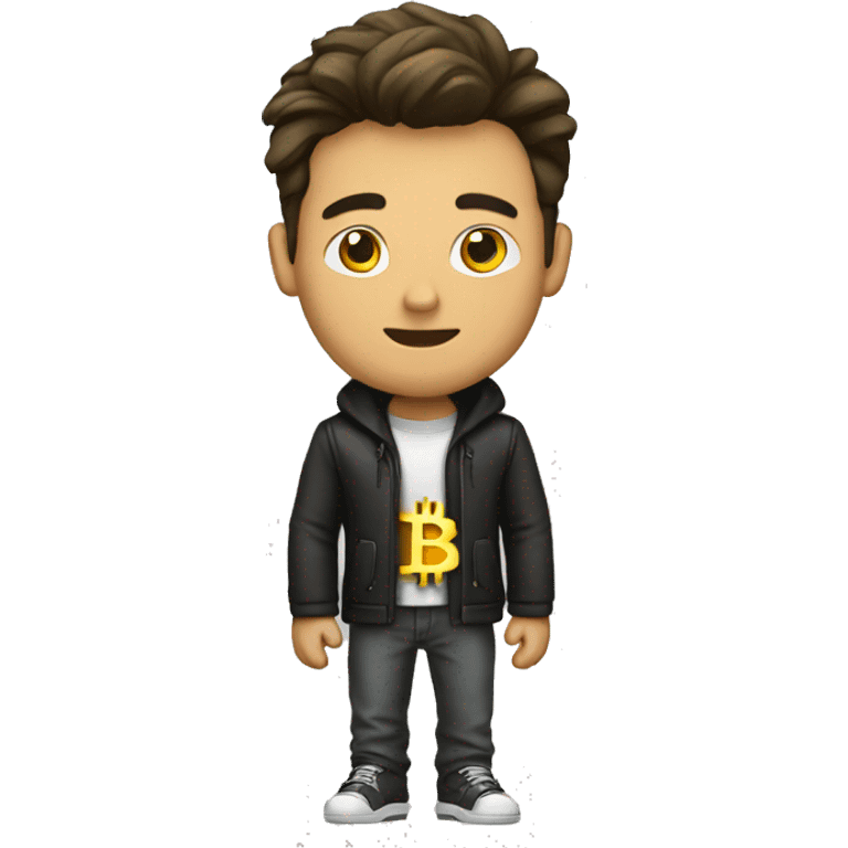 stylish guy with bitcoin and not emoji