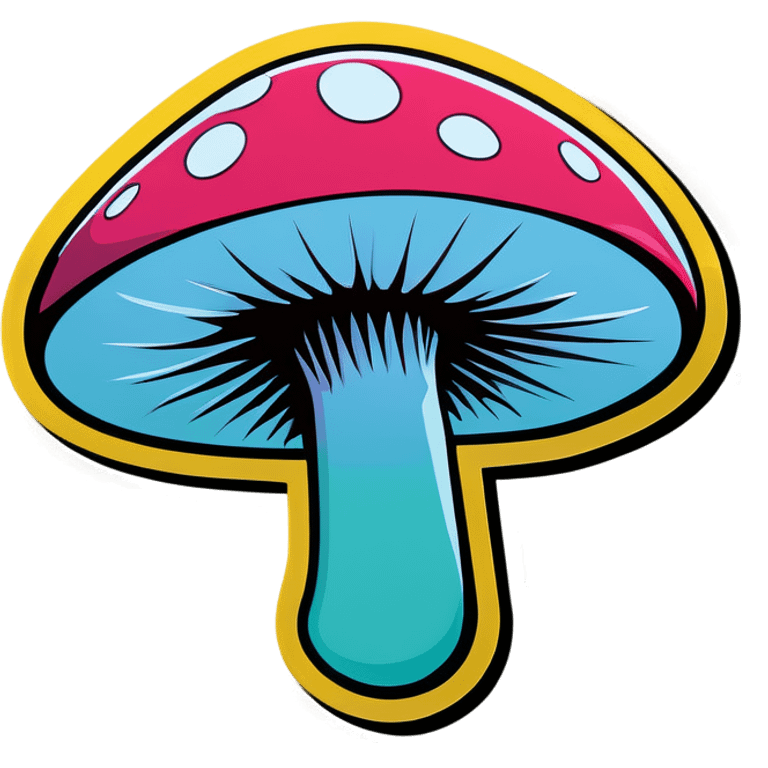 Pop art mushroom emoji