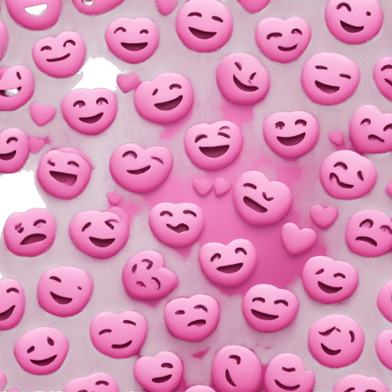 pink emoji face with hearts and smiling emoji