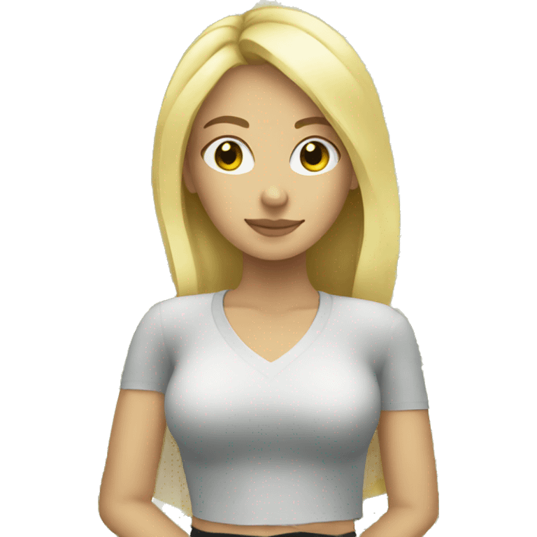 Blonde girl with money around her emoji