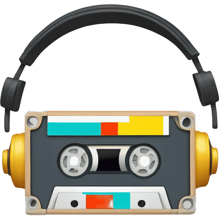 Cassette tape and headphones emoji