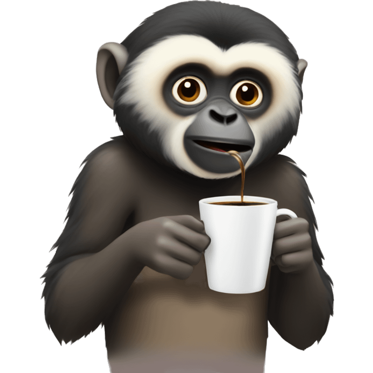 Gibbon drinking coffee  emoji