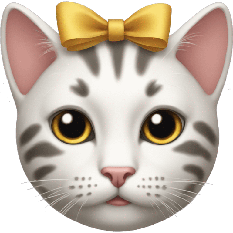 a cat with a bow on it head emoji