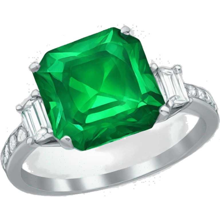 Green emerald engagement ring emoji