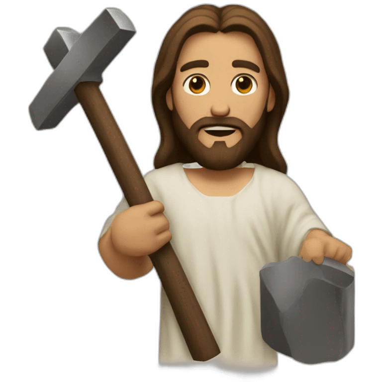 jesus and hammer emoji