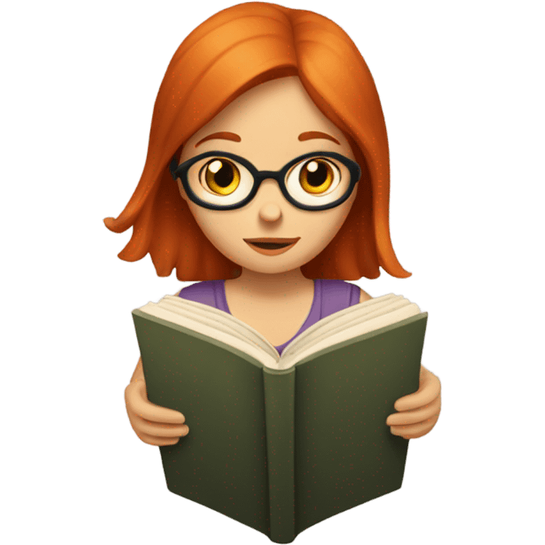 Red head girl reading emoji