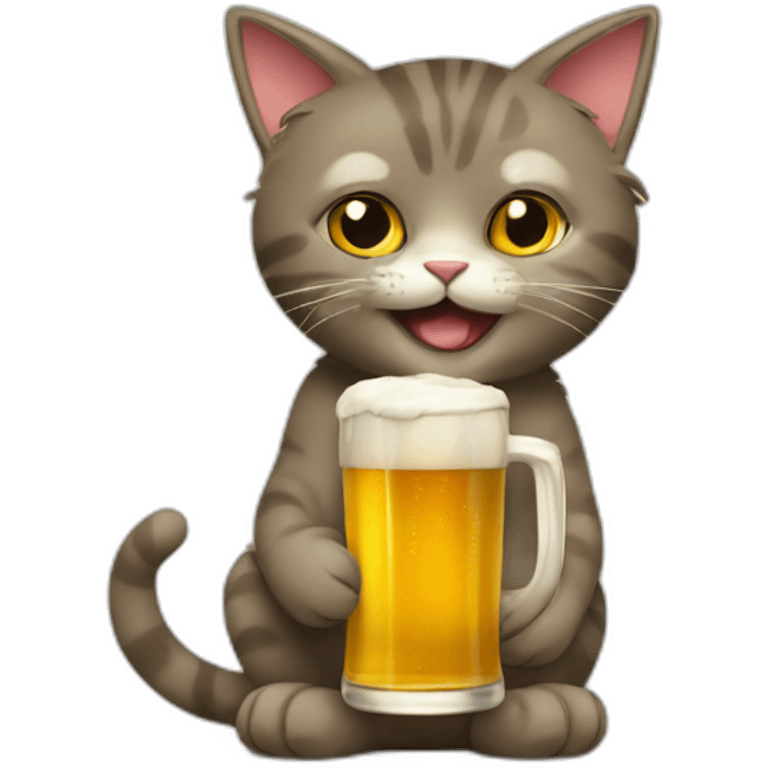 Cat with beer emoji