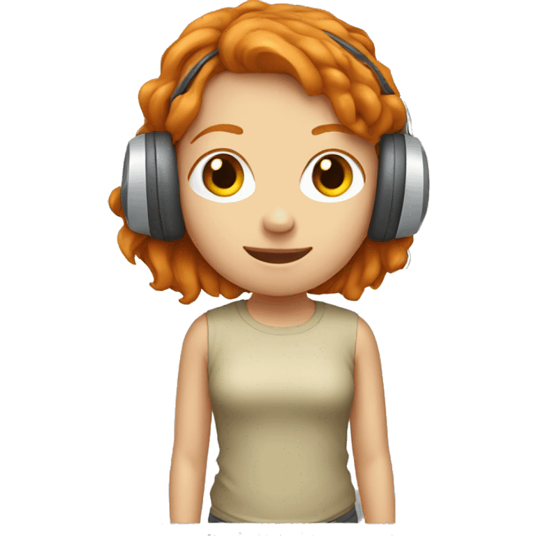 Ginger girl in headphones emoji