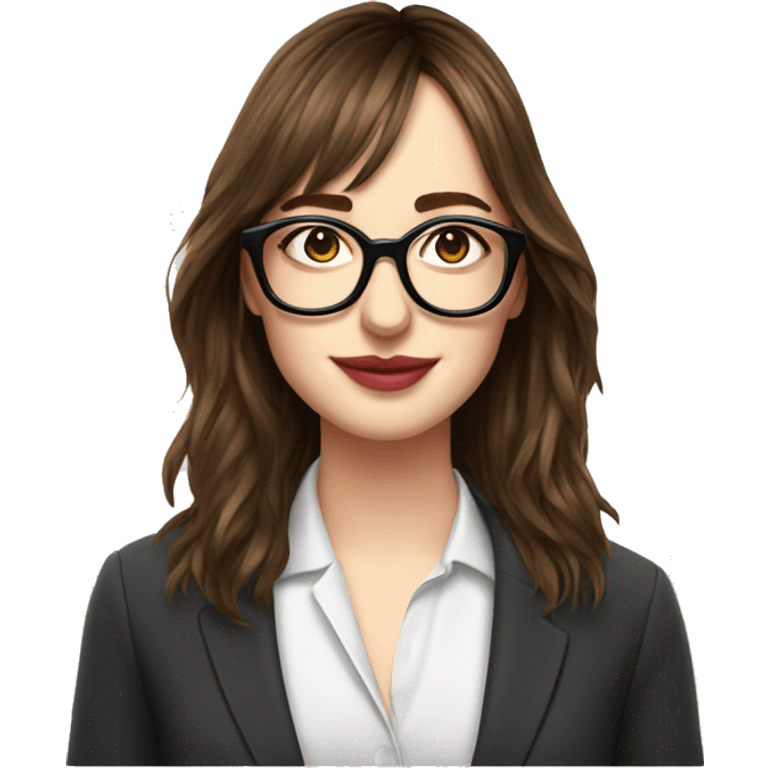 Dakota Johnson with glasses emoji