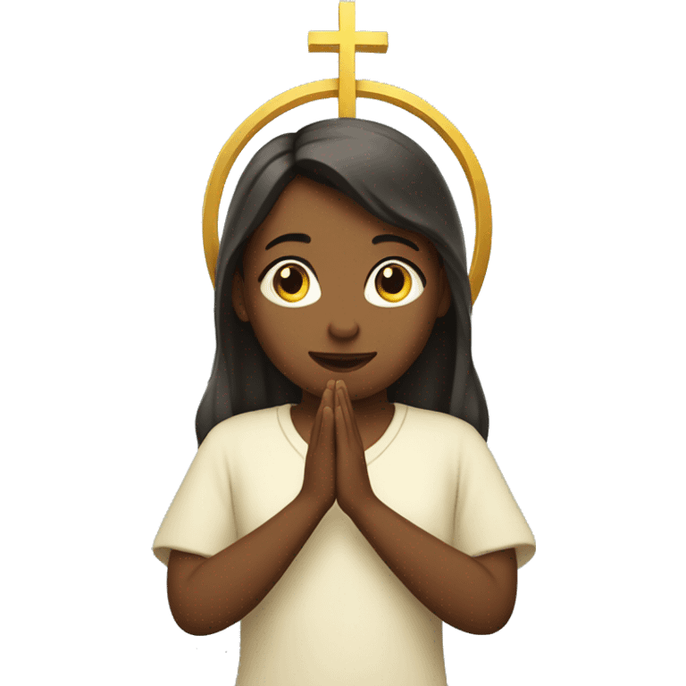 Girl worshipping Jesus  emoji