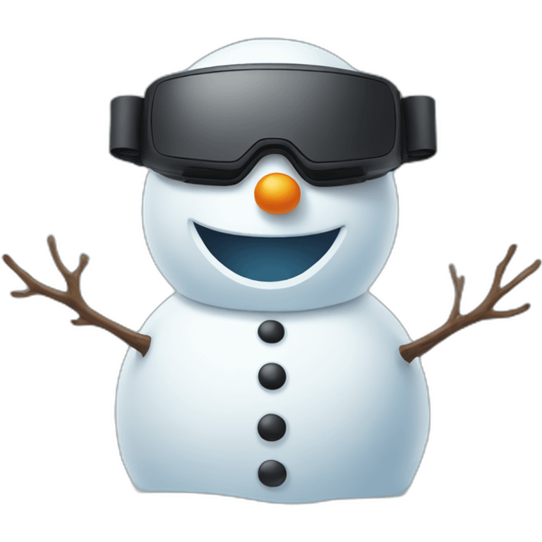 snowman wearing vr headset emoji