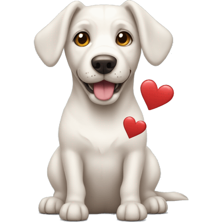 Dog with hearts  emoji