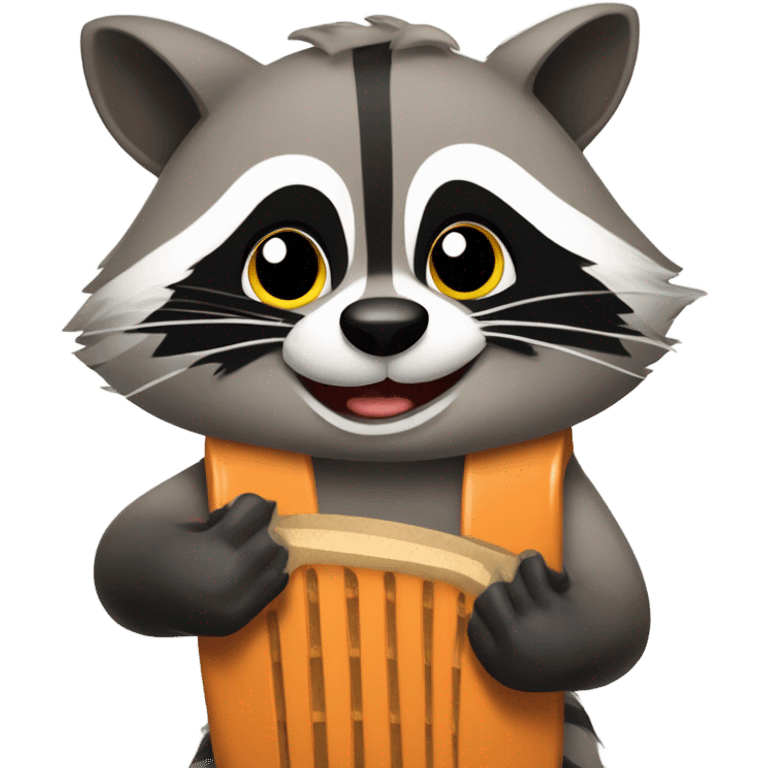  Fat raccoon shoveling trash into his mouth emoji