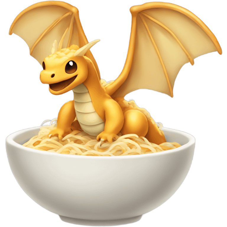 Rice noodle with dragonite wings emoji