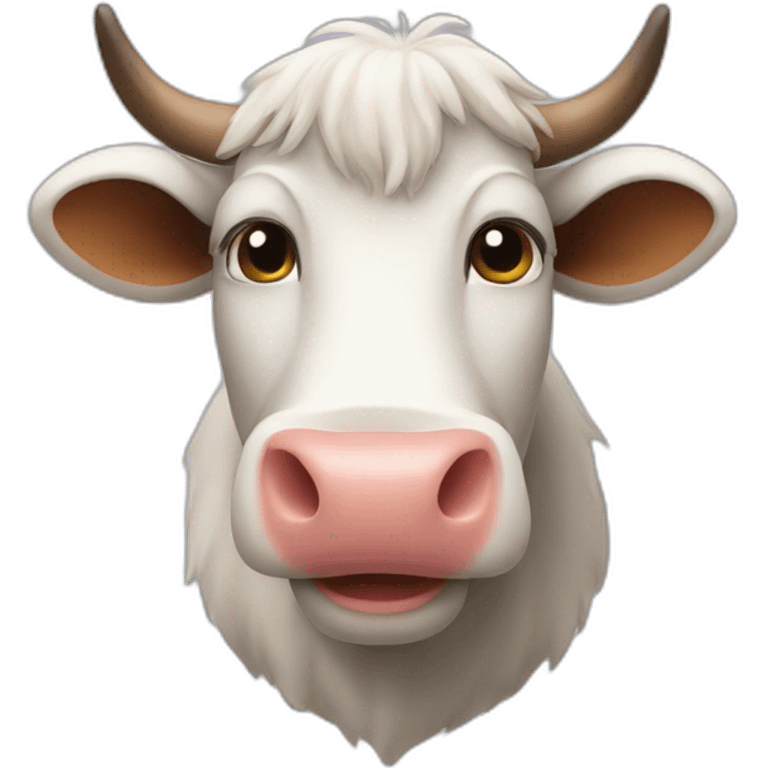 A cow with a beard emoji