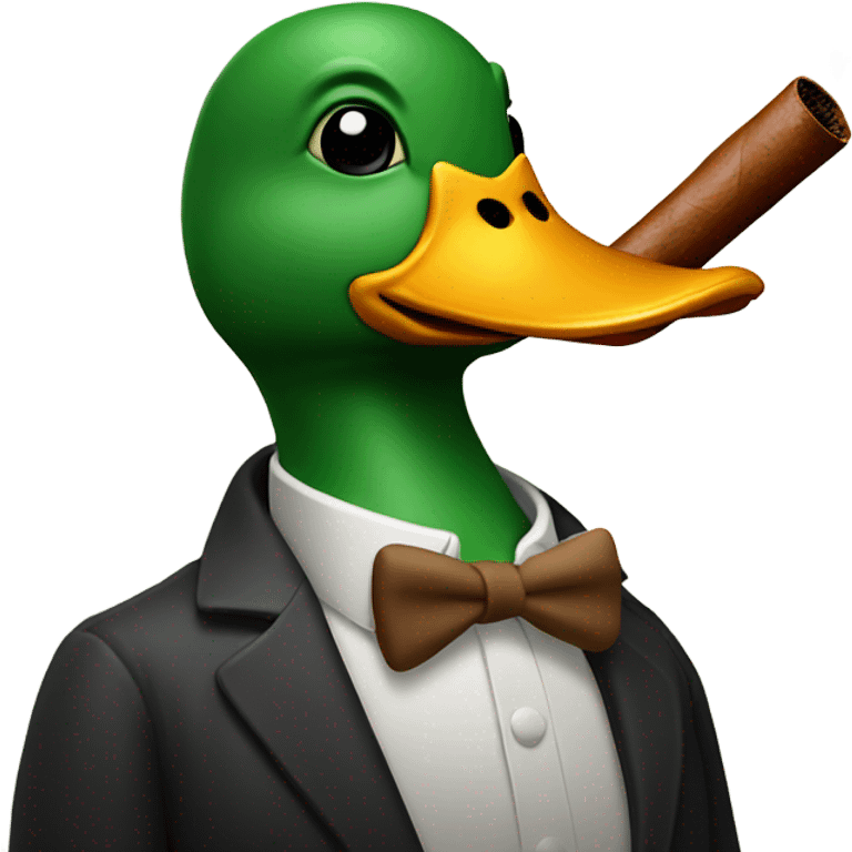 Duck smoking a cigar emoji