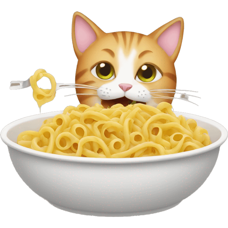 Cat eating pasta  emoji