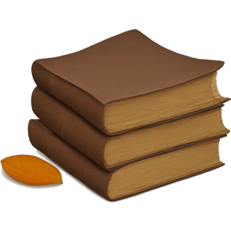 brown stack of letters and autumn leaf emoji