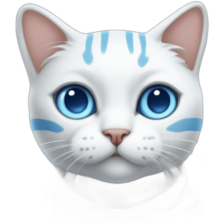 white-cat-with-stripes-eyes-blue-full-body emoji