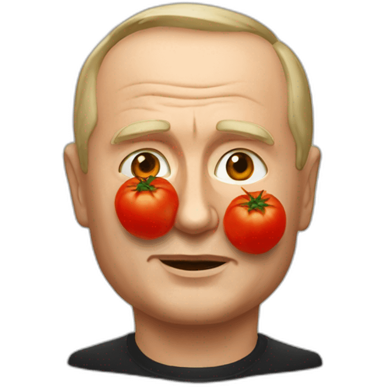 vladimir poutine with tomatoes on his face emoji