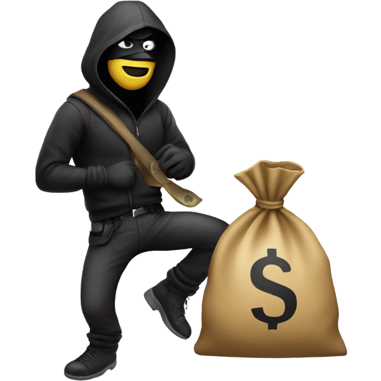 Robber with a money bag  emoji