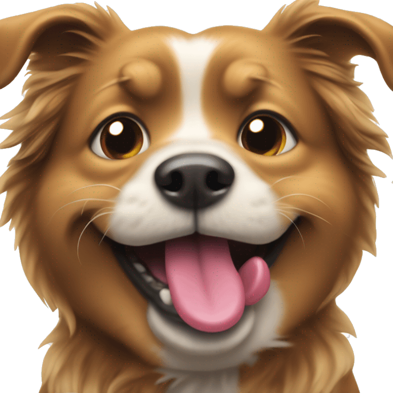 playful dog with tongue out emoji