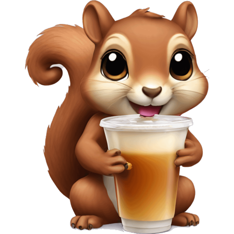 squirrel with boba tea emoji