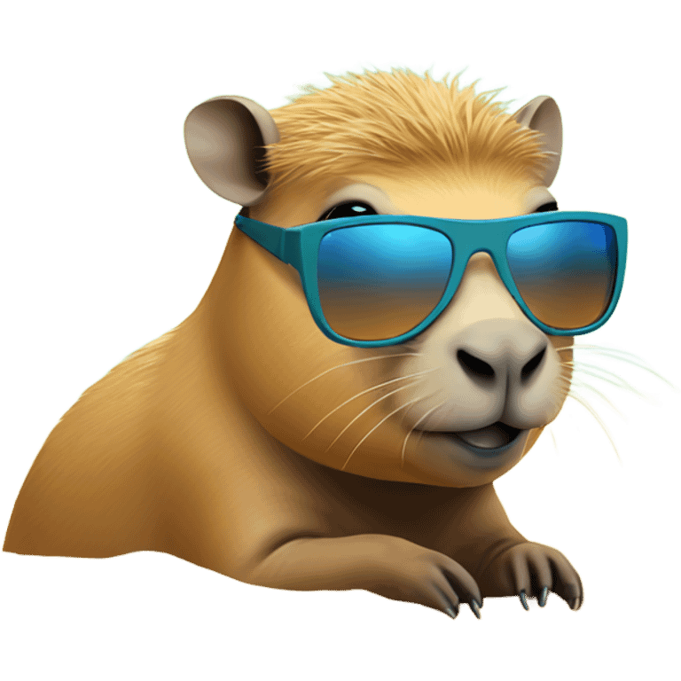 capybara in a beach wearing sunglasess emoji