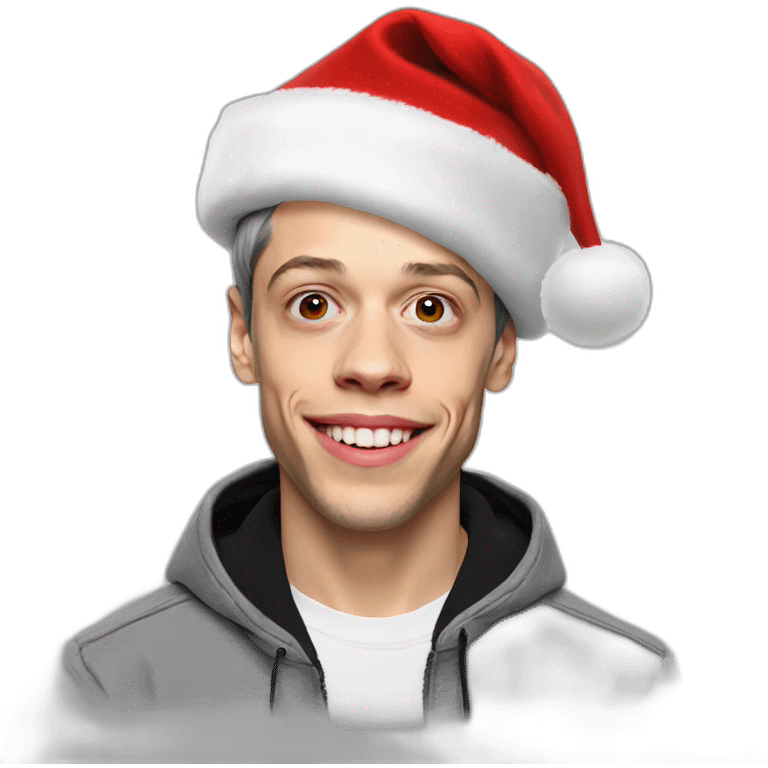 pete davidson wearing Santa hat emoji