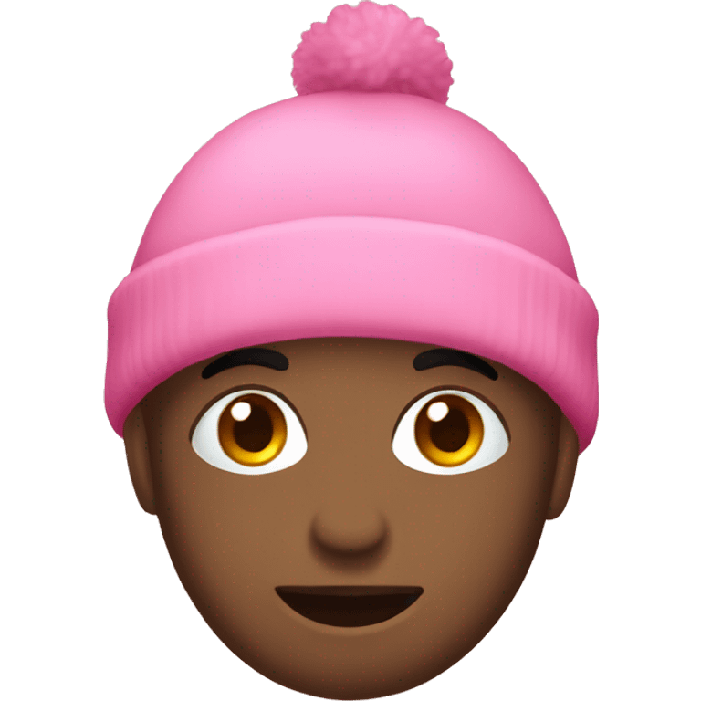 Pink beanie hat holiday emoji