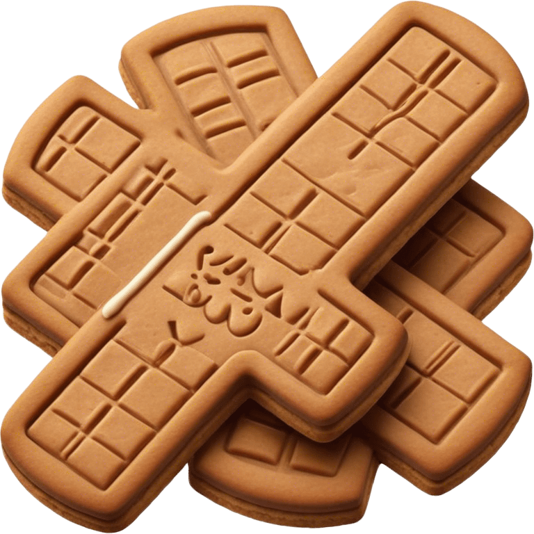 Cinematic Realistic Speculaas Biscuit Emoji, featuring spiced, crisp cookies rendered with lifelike detail and warm, aromatic lighting. emoji