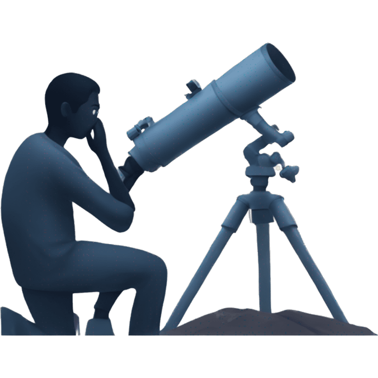 person looking at a telescope facing the moon emoji