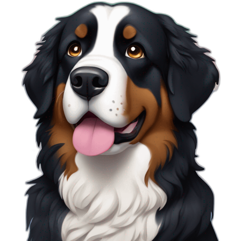 Bernese mountain dog under aurora emoji