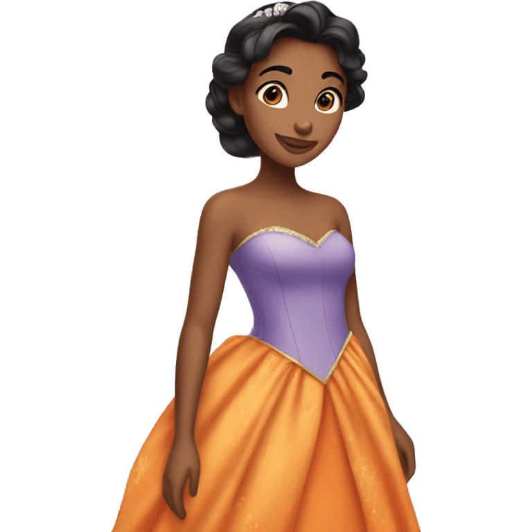 Disney princess orange gown emoji