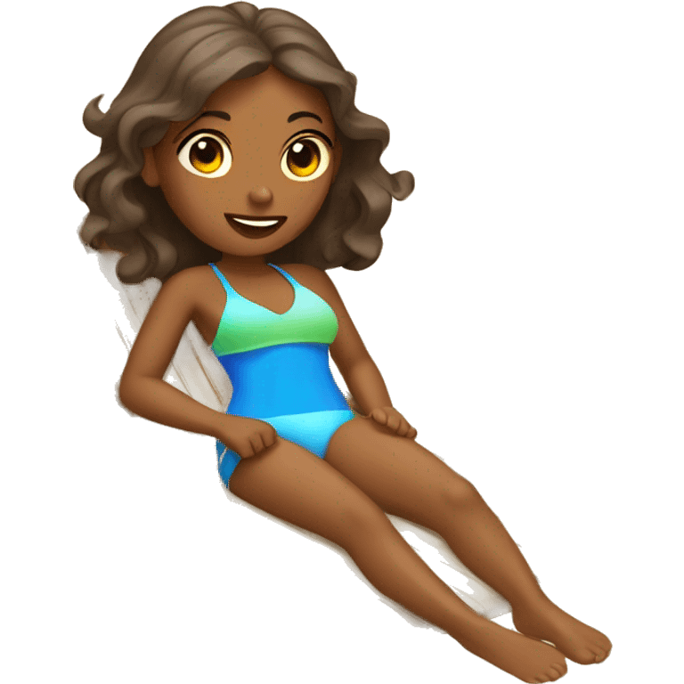 girl tanning at the beach  emoji