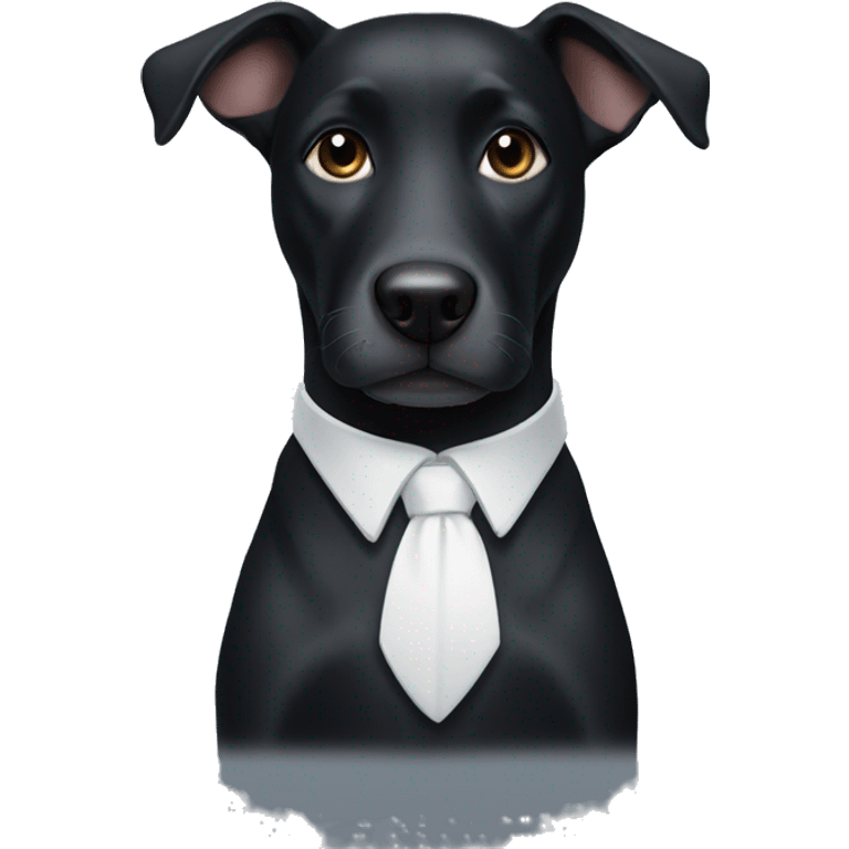 black dog with white collar and whitish nose emoji