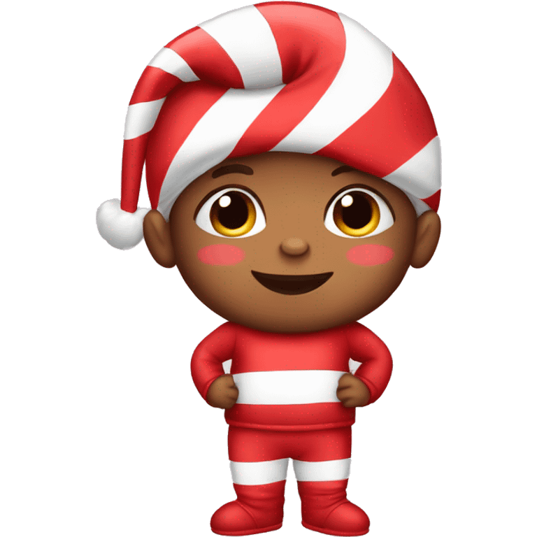 baby boy in candy cane outfit  emoji