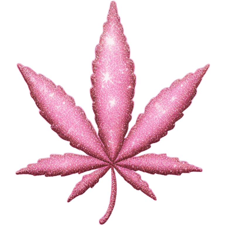 Pink pot leaf glitter  emoji