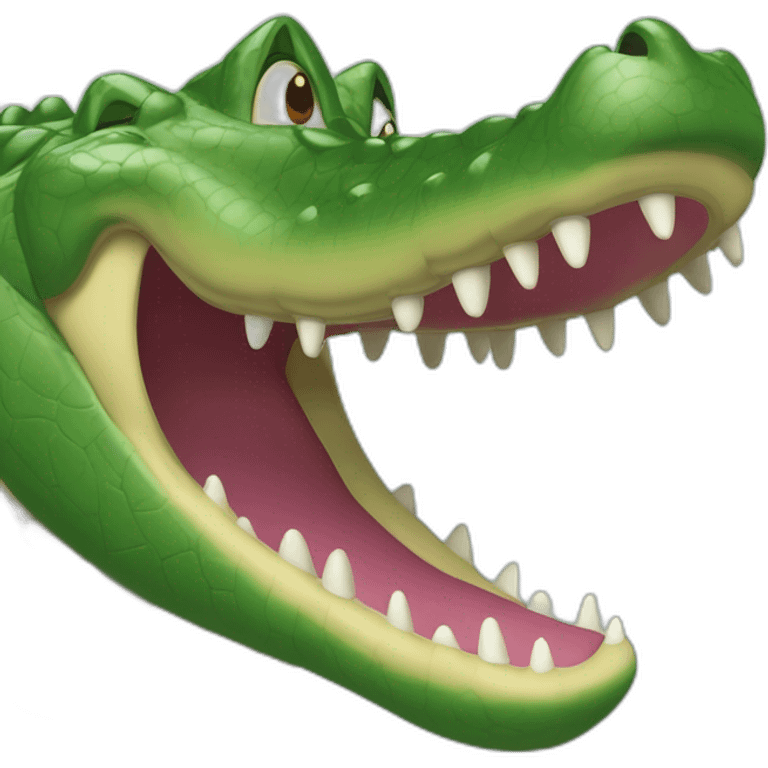 Croc sur une pêche emoji