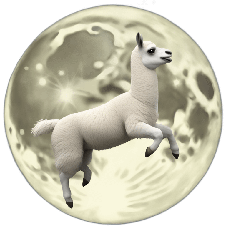 llama jumping over moon emoji