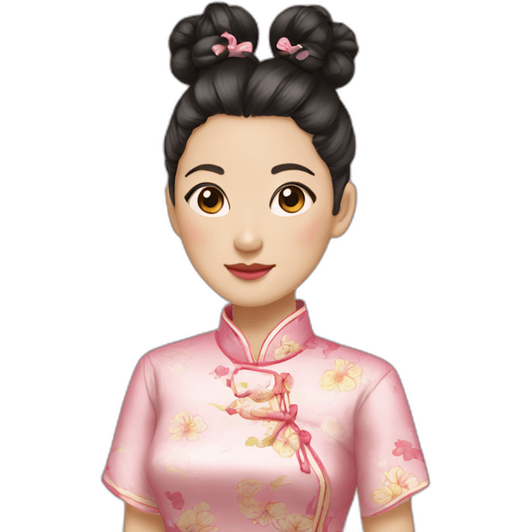 China dress twin bun tou emoji