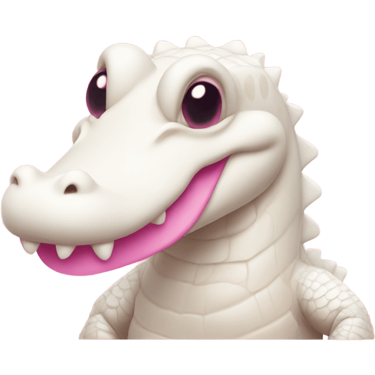 Albino alligator pink heart emoji