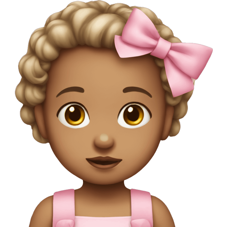 Baby girl wearing pink bow emoji