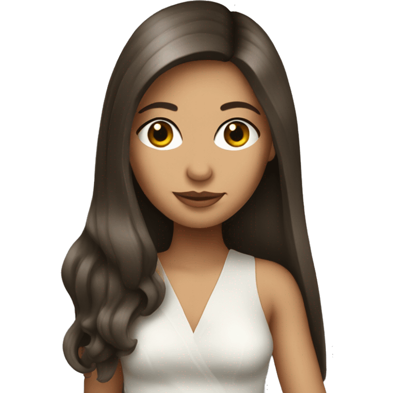 Brunette girl long hair with a martini emoji