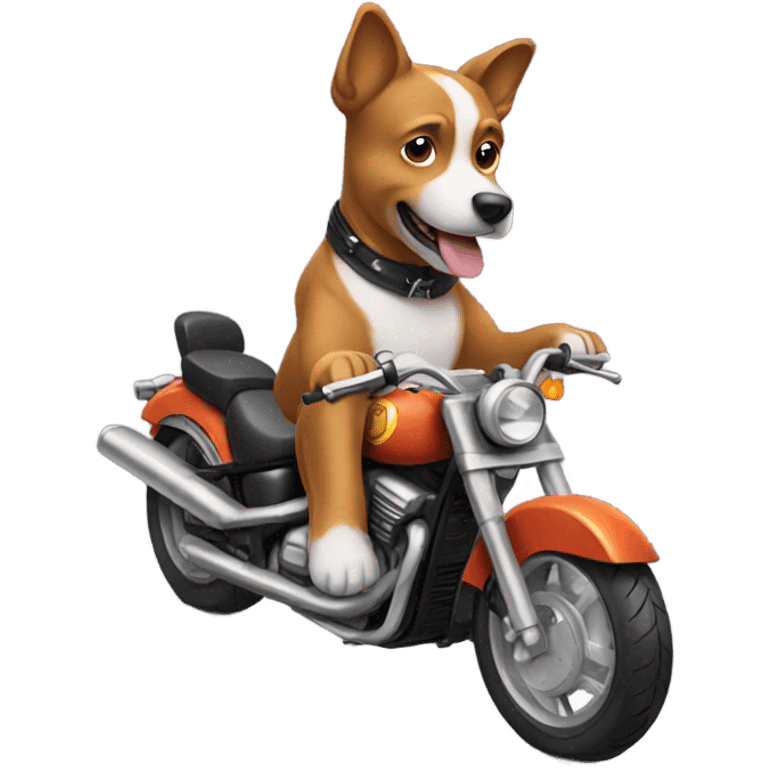 A dog riding a motorcycle emoji