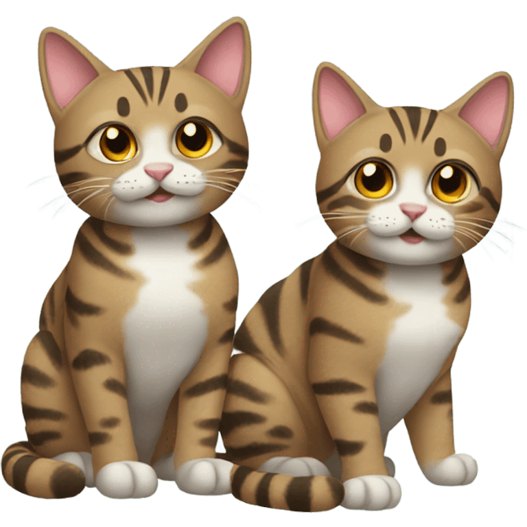 2 tabby cats emoji